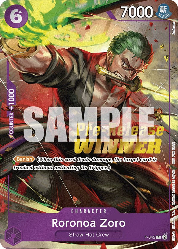 Roronoa Zoro (OP-06 Pre-Release Tournament) [Winner] [One Piece Promotion Cards] Cheap